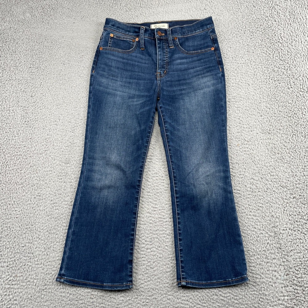Madewell Jeans Women 27P Blue Cali Demi-Boot High Rise Cropped Flare Stretch